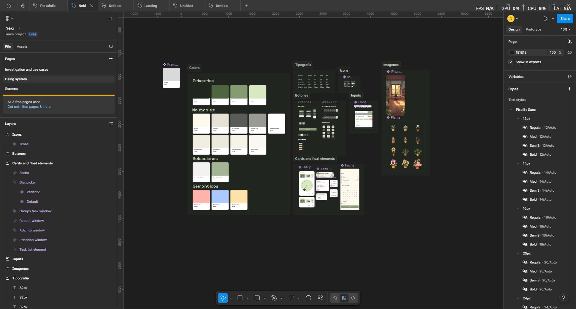Neki design system in Figma
