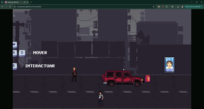 Gameplay screenshot of Health Pills showing the player character on a city street